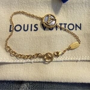Louis Vuitton Gold L and V Bracelet